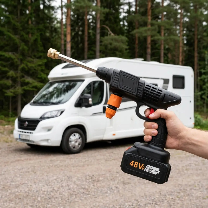 Trycktvatten - trådløs rengjøring av sykkelen, bilen, båten og hagen